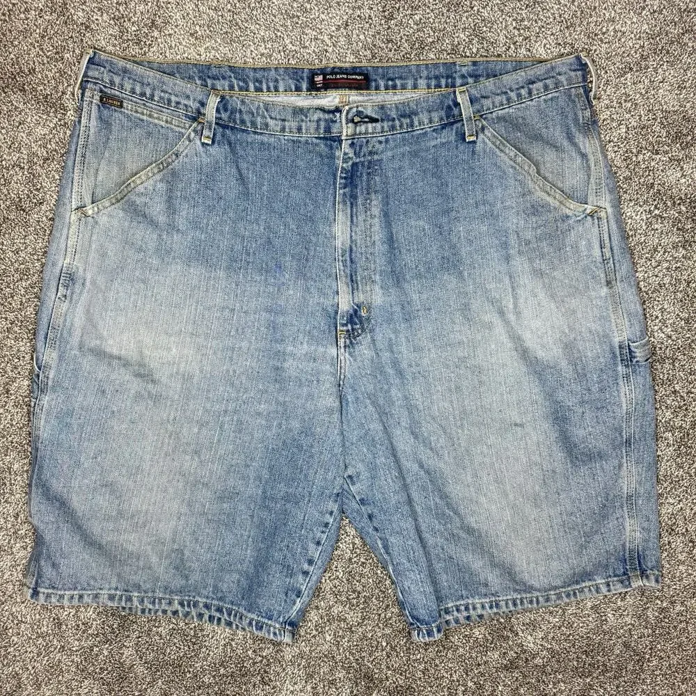Vintage Polo Jeans Co Ralph Lauren Carpenter Shorts Mens 44 Blue Denim Jorts Y2K